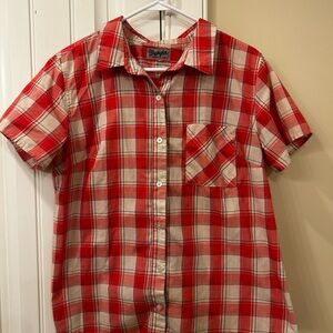 Wrangler Pink and Teal Button Up